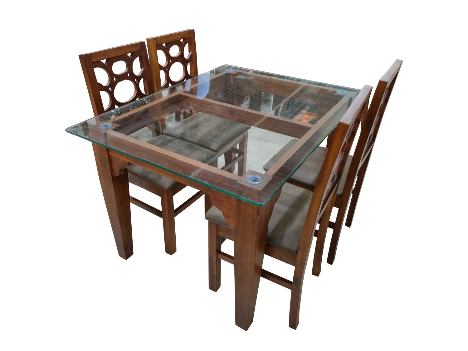 VK Monarch Model Wood 4 Seater Dining Set