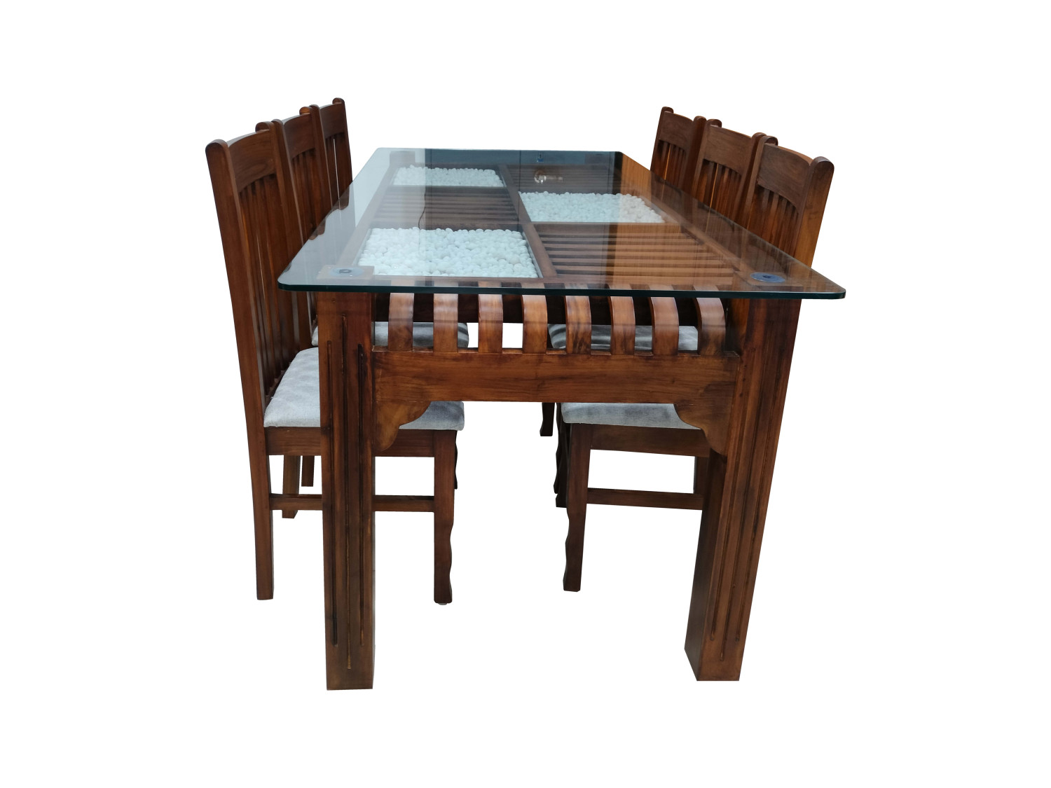 Deluxe Model Wood 6 Seater Dining Set